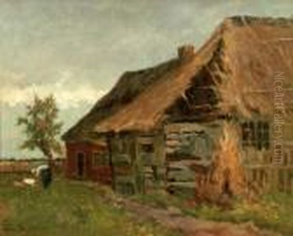 By The Farmhouse Oil Painting by Willem Johannes Weissenbruch