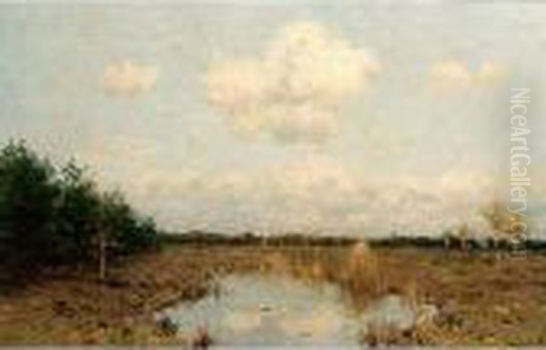 A View Of A Landscape Oil Painting by Willem Johannes Weissenbruch