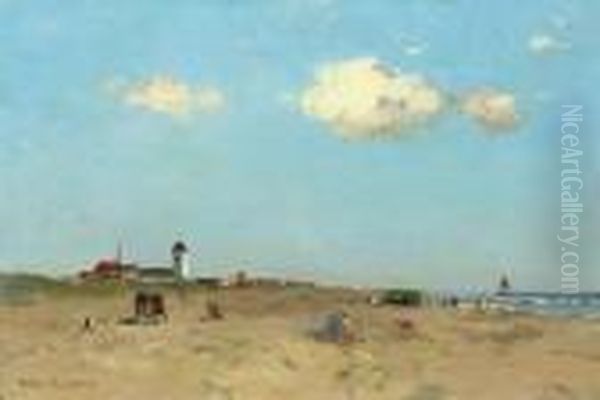 A Sunny Day At The Beach, Katwijk Aan Zee Oil Painting by Willem Johannes Weissenbruch