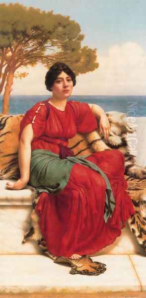 By The Blue Ionian Sea Oil Painting by John William Godward