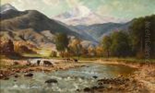 Sierra Pasture Oil Painting by Thaddeus Welch