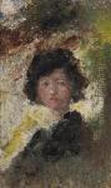 Study Of A Lady Oil Painting by William Page Atkinson Wells