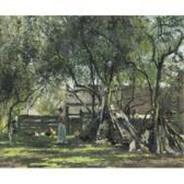 A Summer's Day At The Farm Oil Painting by William Page Atkinson Wells