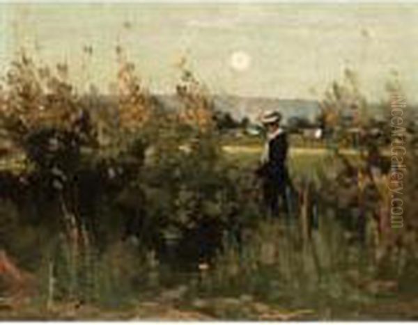 An Evening Walk Oil Painting by William Page Atkinson Wells