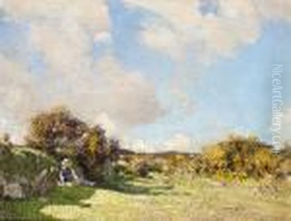 Shaded Picnic Oil Painting by William Page Atkinson Wells