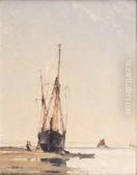 On The Hard Oil Painting by William Page Atkinson Wells