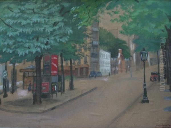 Boulevard St. Michel, Paris Oil Painting by Albert Wenbaum