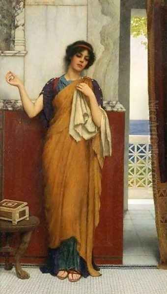 A Stitch in Time (Idle Thoughts) Oil Painting by John William Godward