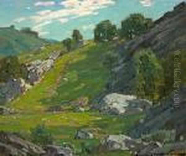 The Cow Trail Oil Painting by William Wendt