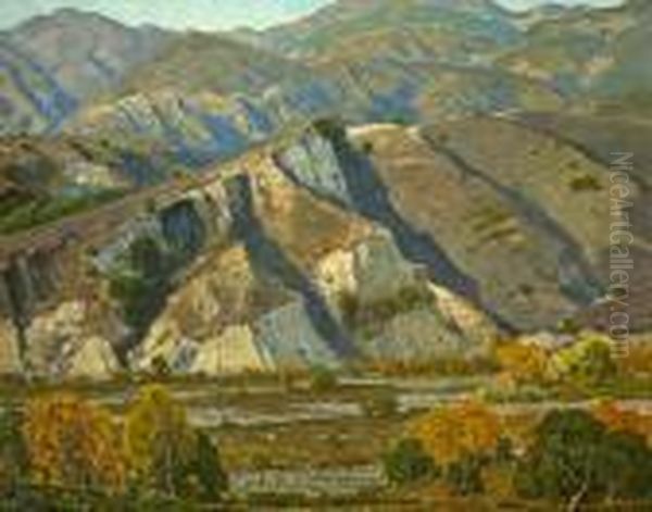 At The Base Of The Mountains Oil Painting by William Wendt