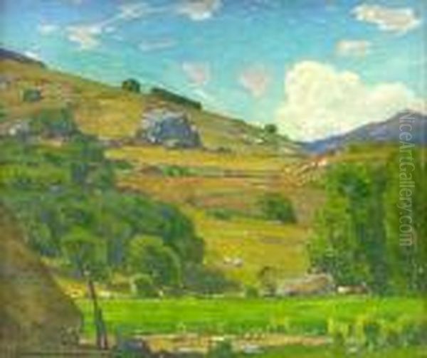 Pasture Lands Oil Painting by William Wendt