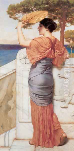 On The Balcony Oil Painting by John William Godward