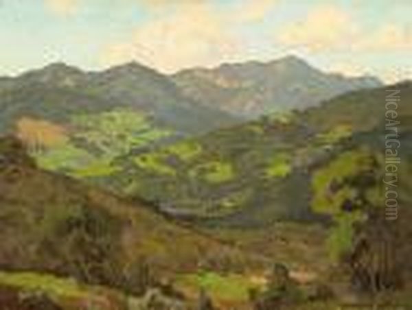 Converging Fields Oil Painting by William Wendt