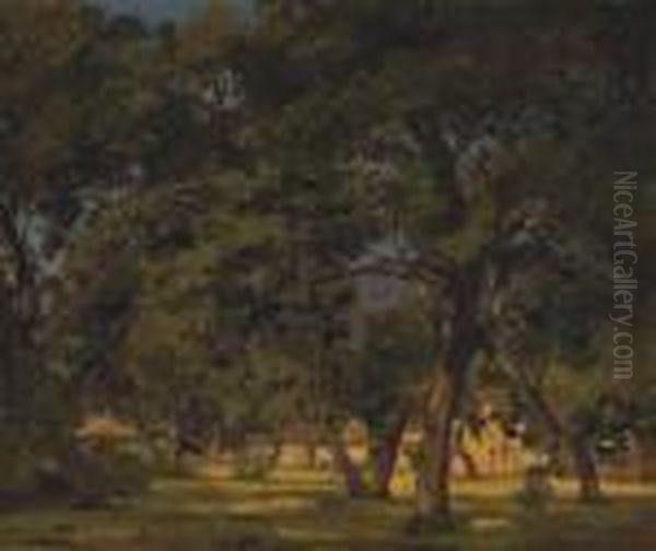 Summer In The Park, Del Monte Oil Painting by William Wendt