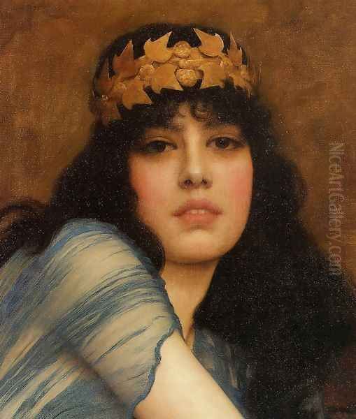 Head of a Girl Oil Painting by John William Godward