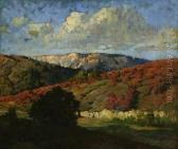 Atmospheric Landscape Oil Painting by William Wendt