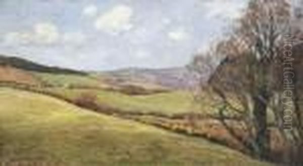 Rolling Hills Oil Painting by William Wendt