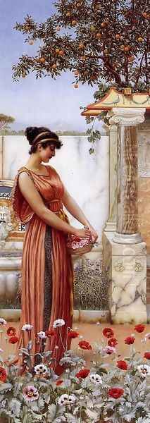 An Idle Hour Oil Painting by John William Godward