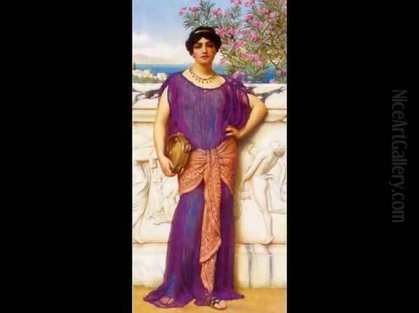 The Tambourine Girl (II) Oil Painting by John William Godward