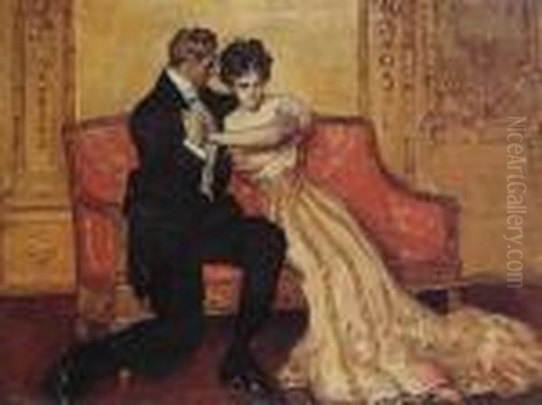 The Marriage Proposal Oil Painting by Albert B. Wenzell