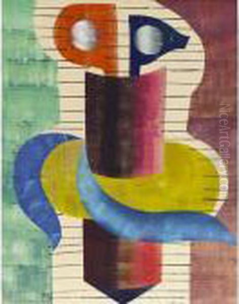 Composition (martinet 42-84) Oil Painting by Henrik Nicolaas Werkman