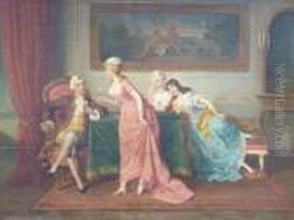 Galante Gesellschaft Oil Painting by Alexander Friedrich Werner