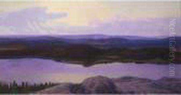 Gryning Over Varmland (dawn Over Varmland) Oil Painting by Hilding Werner