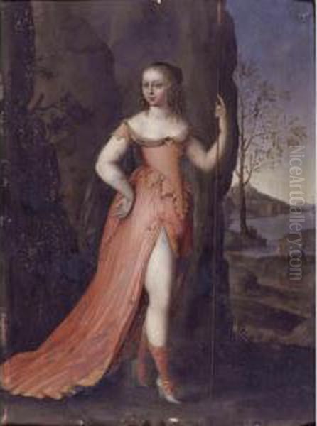 Portrait Of A Lady As Diana Oil Painting by Joseph Werner