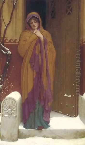 A Winter's Morning Oil Painting by John William Godward