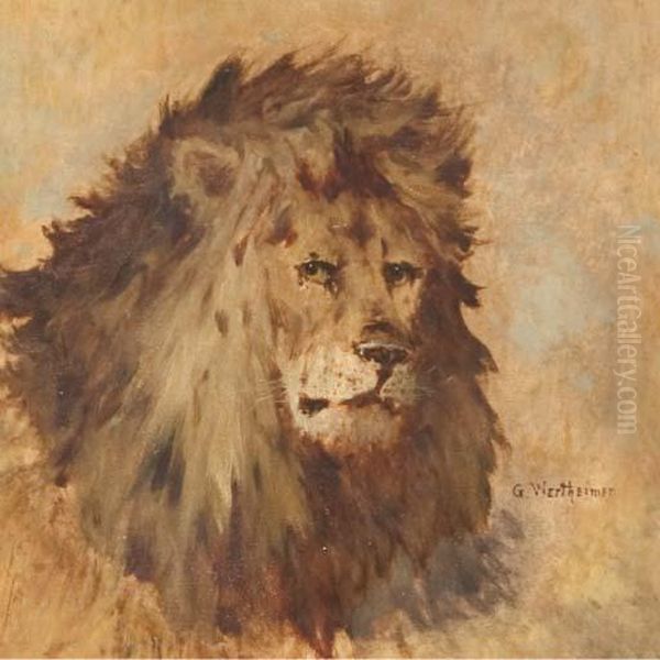 Tete De Lion Oil Painting by Gustav Wertheimer