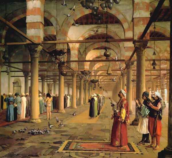 Public Prayer in the Mosque of Amr, Cairo Oil Painting by Jean-Leon Gerome