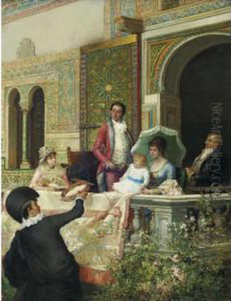 The Spanish Balcony Oil Painting by Manuel Wessel De Guimbarda