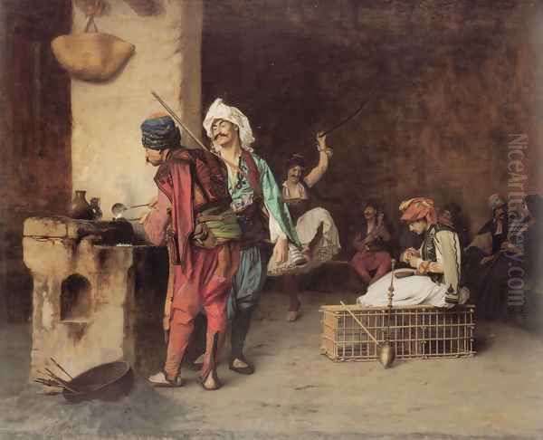 A Café in Cairo Oil Painting by Jean-Leon Gerome