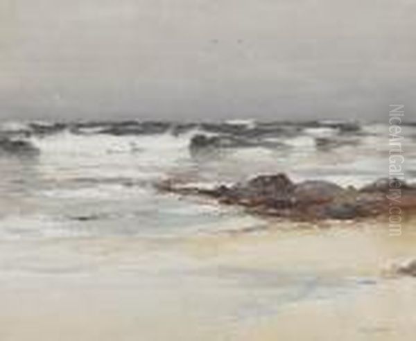 Sand And Surf Oil Painting by David West