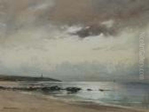 Covesea Lighthouse, Moray Firth Oil Painting by David West