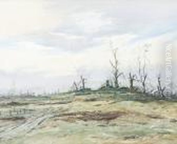 'sniper's Corner', Near Feslubient, Richebourg Lines, France Oil Painting by David West