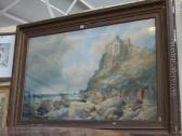 A Castle On The Coast Oil Painting by Edgar E. West