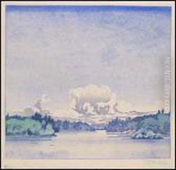 Winnipeg River At Minaki Oil Painting by Joseph Walter West