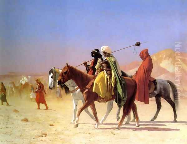 Arabs Crossing The Desert Oil Painting by Jean-Leon Gerome