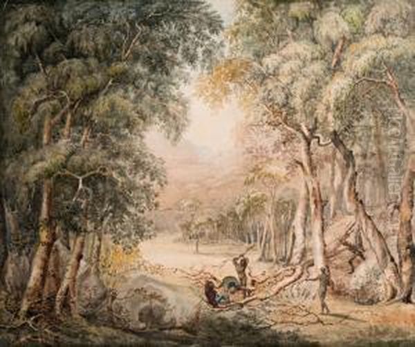 Australian Natives Attacking Explorers During Flinders