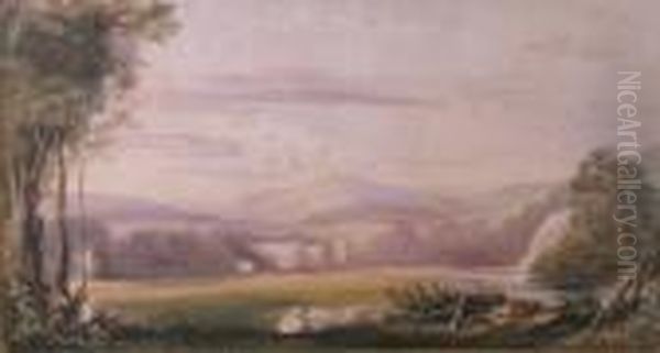 A View Of Bolton Abbey Oil Painting by William Westall