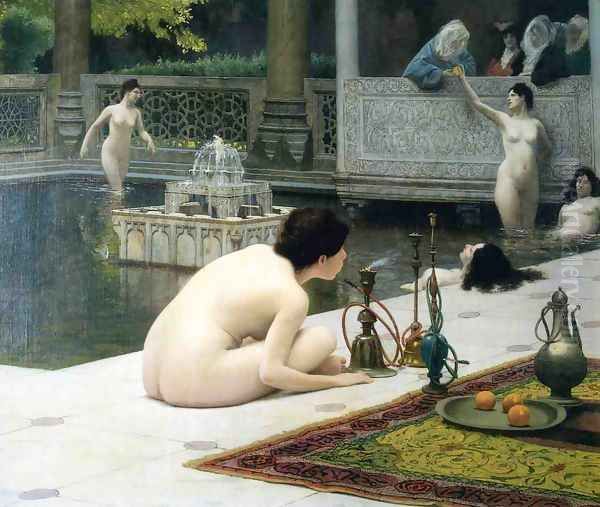 Allumeuse de Narghilé (The Teaser of the Narghile) (or The Pipelighter) Oil Painting by Jean-Leon Gerome