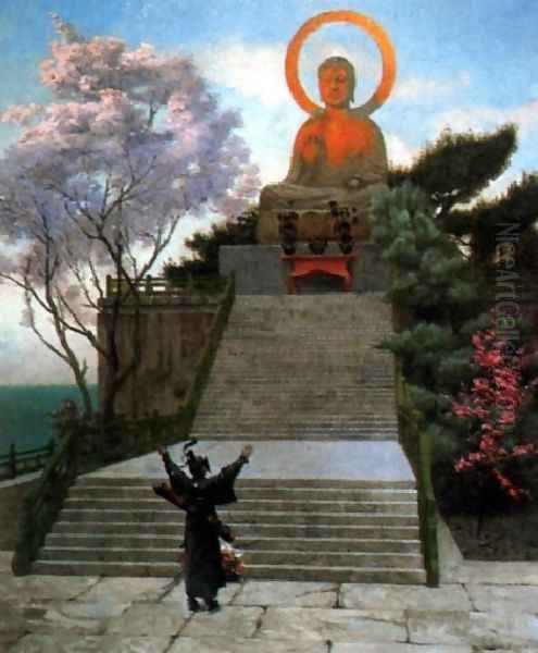 A Japanese Imploring A Divinity Oil Painting by Jean-Leon Gerome