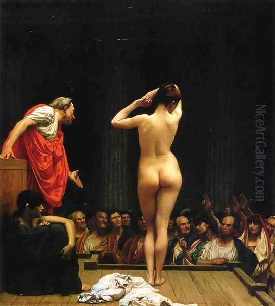 Selling Slaves in Rome Oil Painting by Jean-Leon Gerome