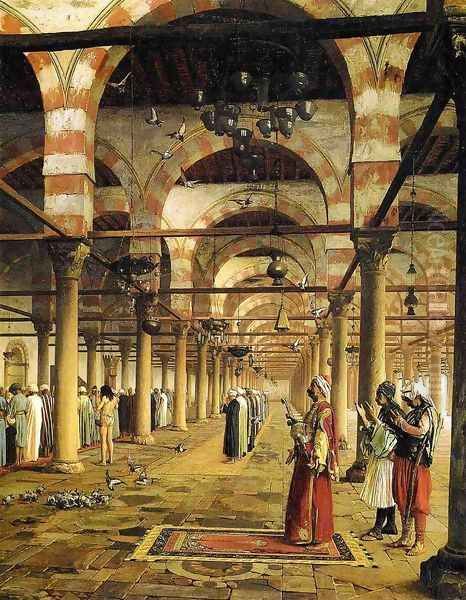 Paryer in the Mosque Oil Painting by Jean-Leon Gerome