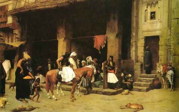 A Street Scene In Cairo Oil Painting by Jean-Leon Gerome