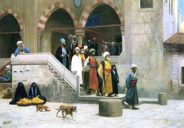 Leaving the Mosque Oil Painting by Jean-Leon Gerome