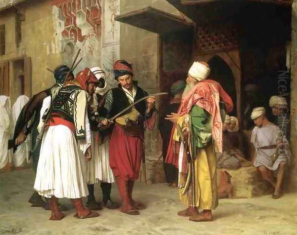 Old Clothing Merchant in Cairo Oil Painting by Jean-Leon Gerome