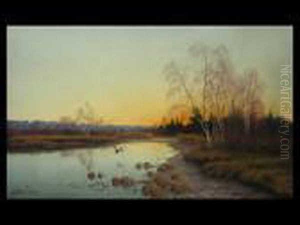 Abendstimmung Oil Painting by Adalbert Wex