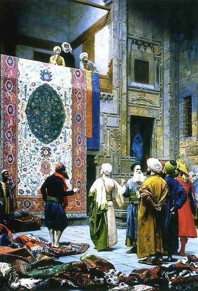 Carpet Merchant in Cairo Oil Painting by Jean-Leon Gerome